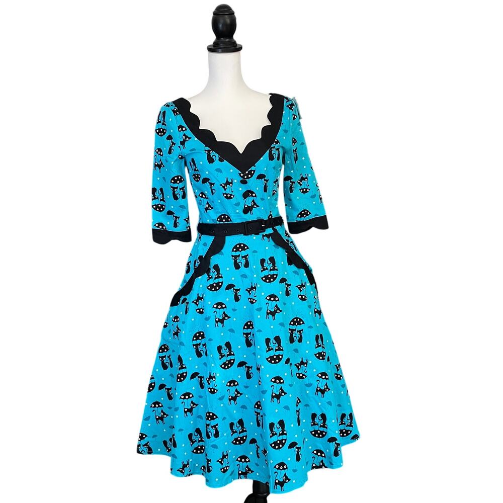 Voodoo Vixen Katniss Raining 1950s Pin Up Rockabilly Size Small Dress
